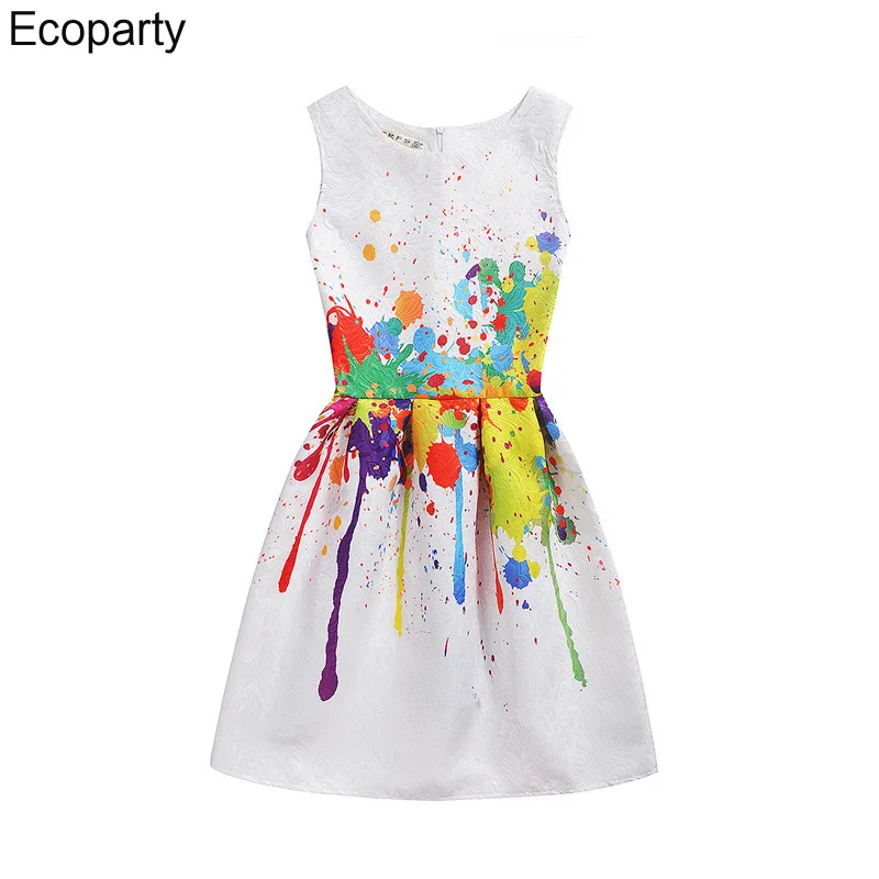 

Детское летнее платье без рукавов, с цветочным принтом