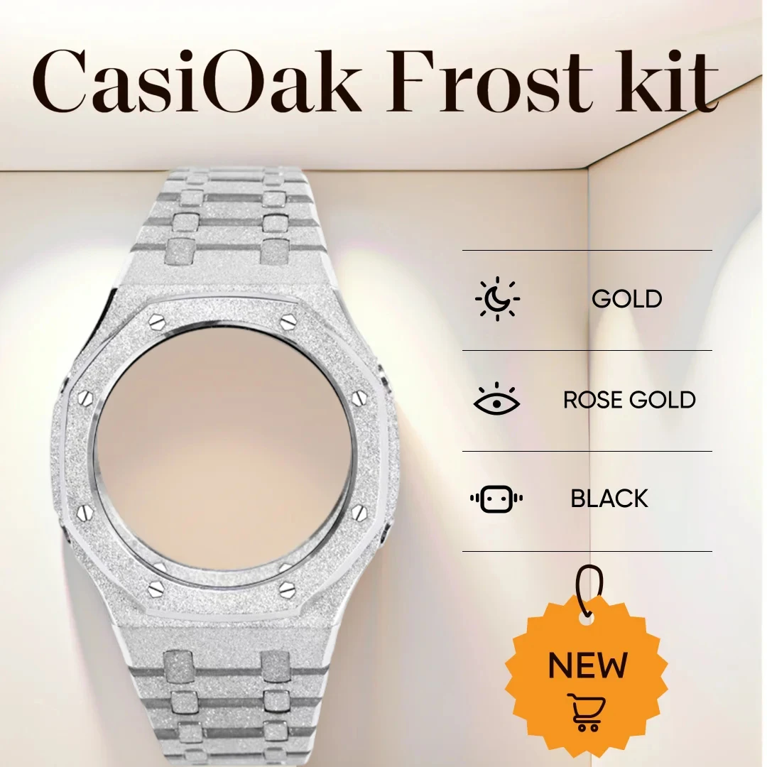 Фото Модифицированный корпус часов для CasiOak GA2100/2110 ga-b2100 GM2100 Star Sand, восьмиугольный корпус, безель, браслет, аксессуары для часов, розовое золото №1