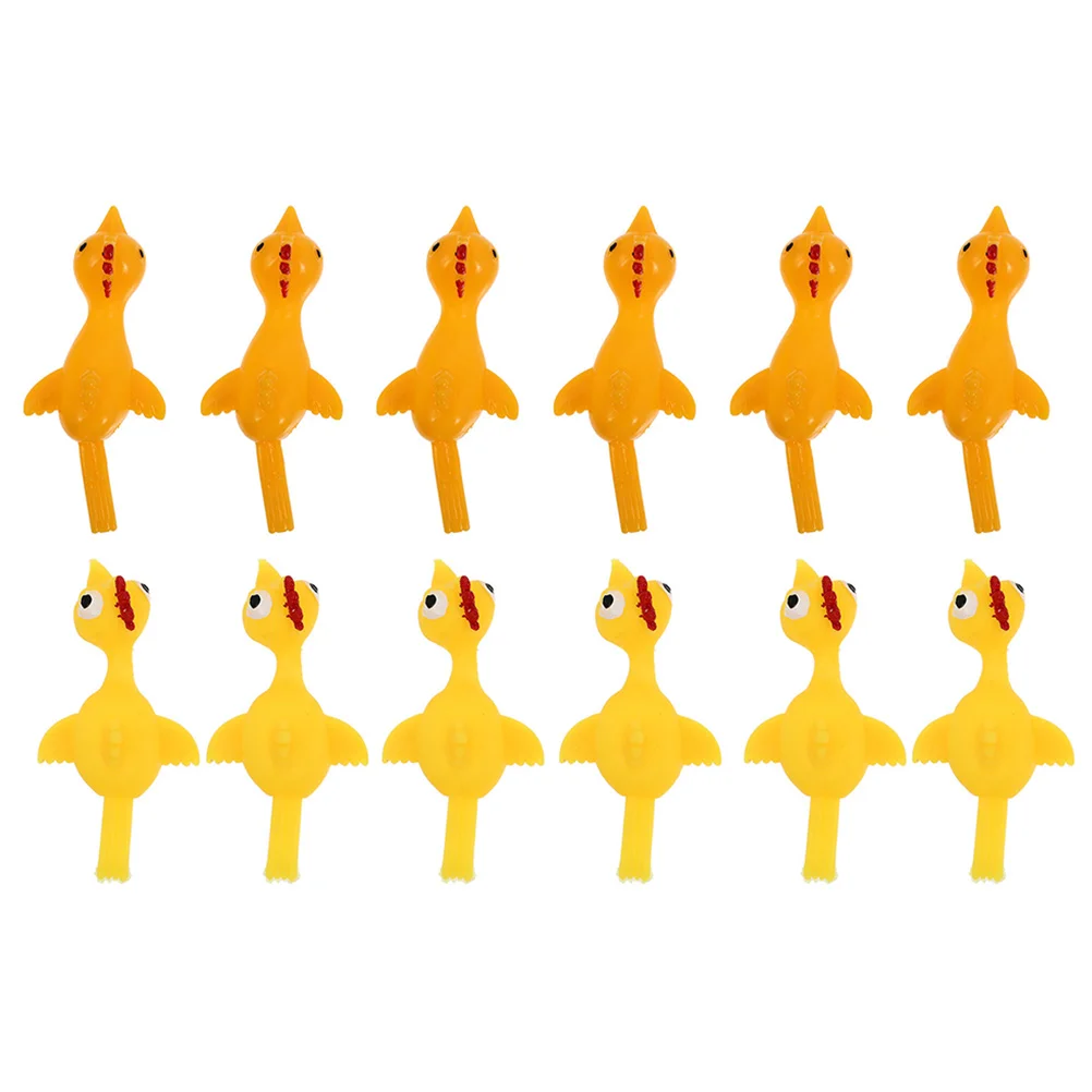 

12pcs Fun Stretchy Slingshot Chicken Finger Toys Party Favor Finger Stretchy