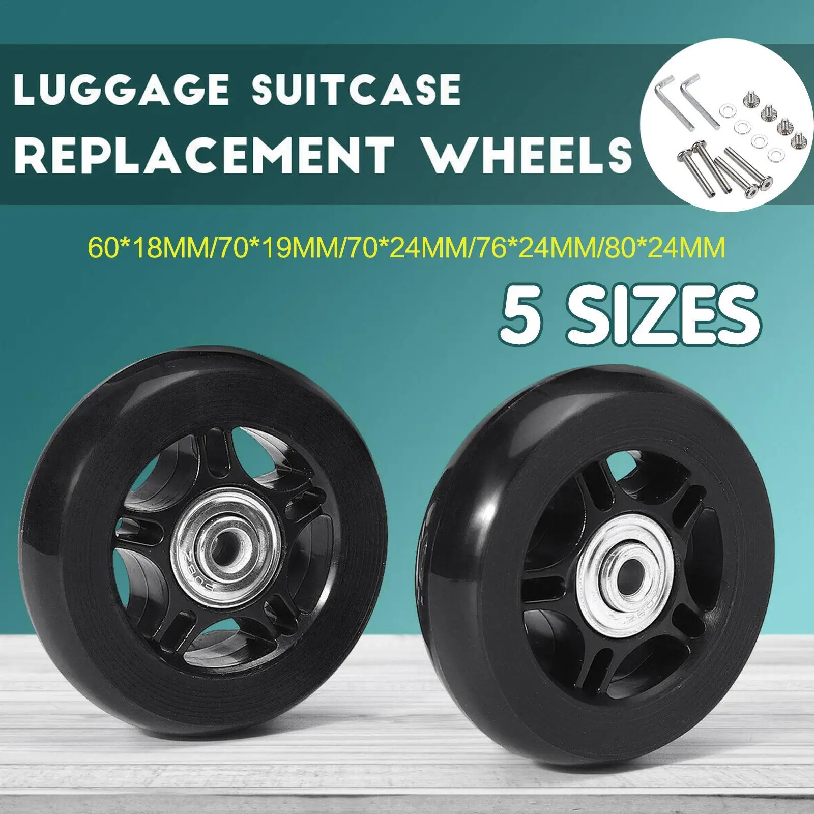 

Luggage Wheels Repalcement Trolley Case Pulley Wheel Mute Universal Accessories 20-28 Inch Suitcase Wheels Caster For Luggage
