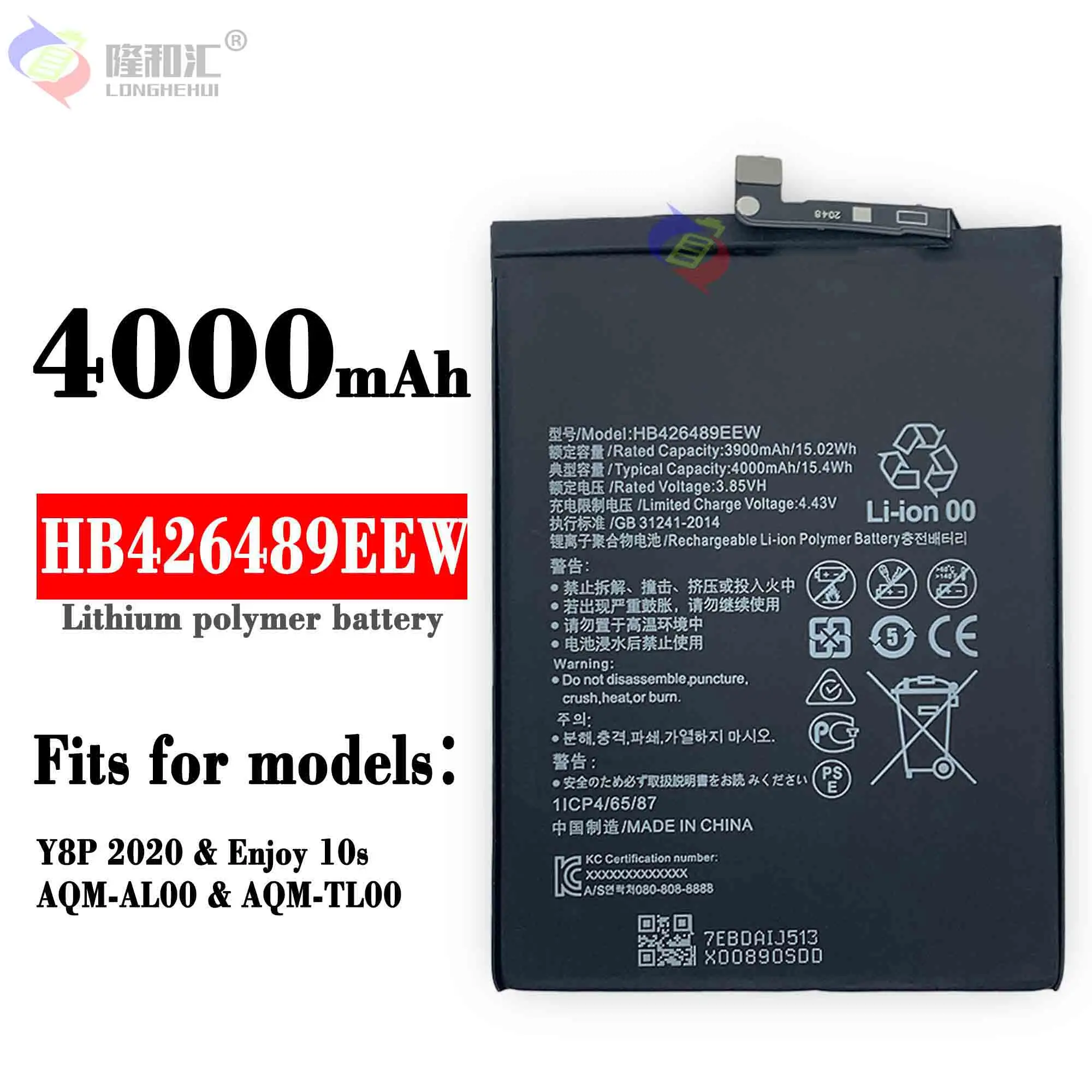 100% Orginal HUAWEI HB426489EEW 4000mAh Battery For Huawei Honor V20/Honor Play 4T Pro/Enjoy 10S Replacement Batteries