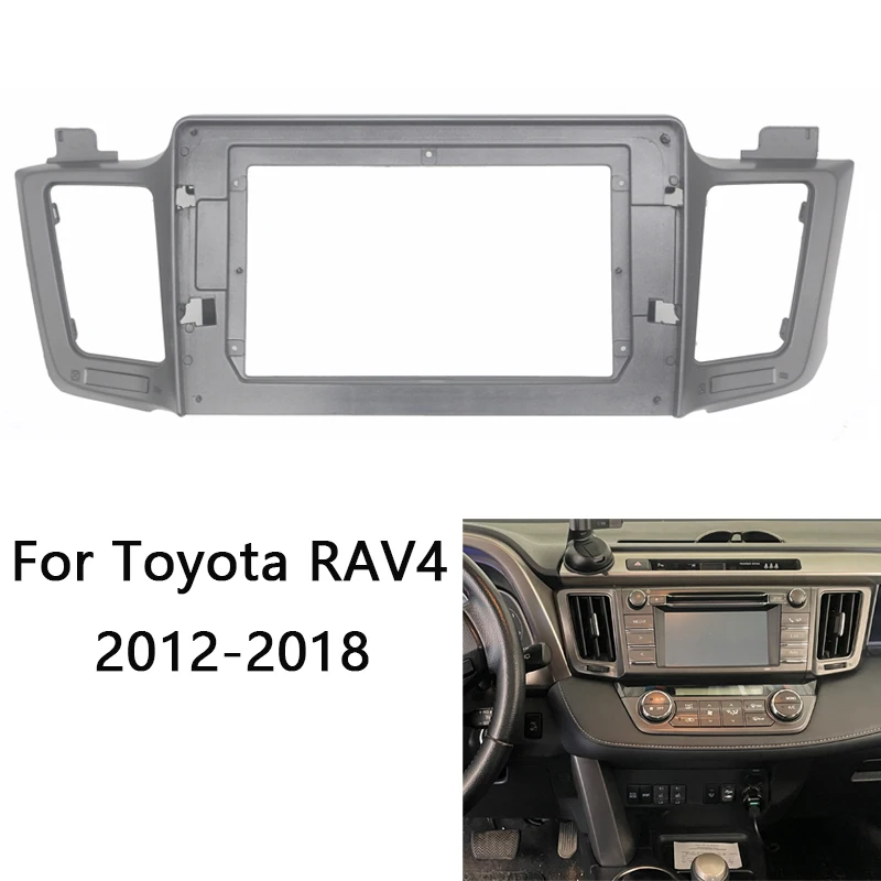 2 Din Android kafa ünitesi araba radyo çerçeve kiti TOYOTA için RAV4 2013-2019 otomatik Stereo Dash plastik paneli fasya trim ön çerçeve