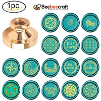 1pc wax seal stamp head 0 98in rotating flower pattern removable sealing wax stamp head made of retro brass for invitation