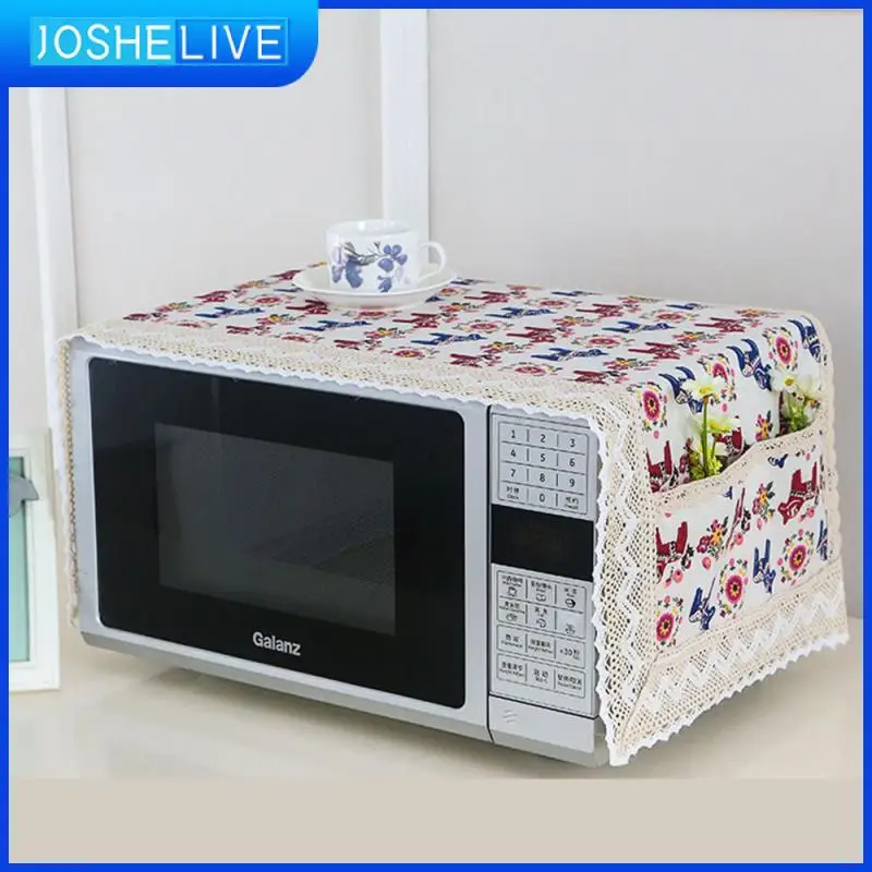 

Пылезащитный чехол с мультяшным рисунком, Влагостойкий Чехол для электрической духовки, тканевые кухонные аксессуары, льняное украшение для дома, пыленепроницаемый