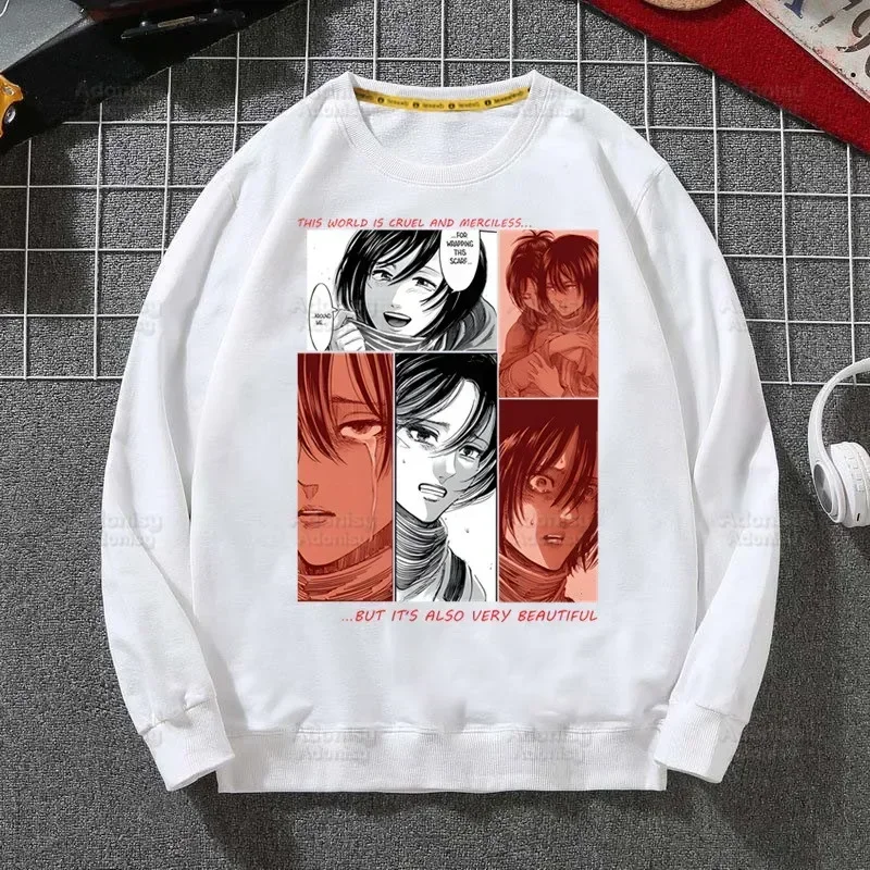 Толстовка мужская в стиле хип-хоп с капюшоном атака на Титанов