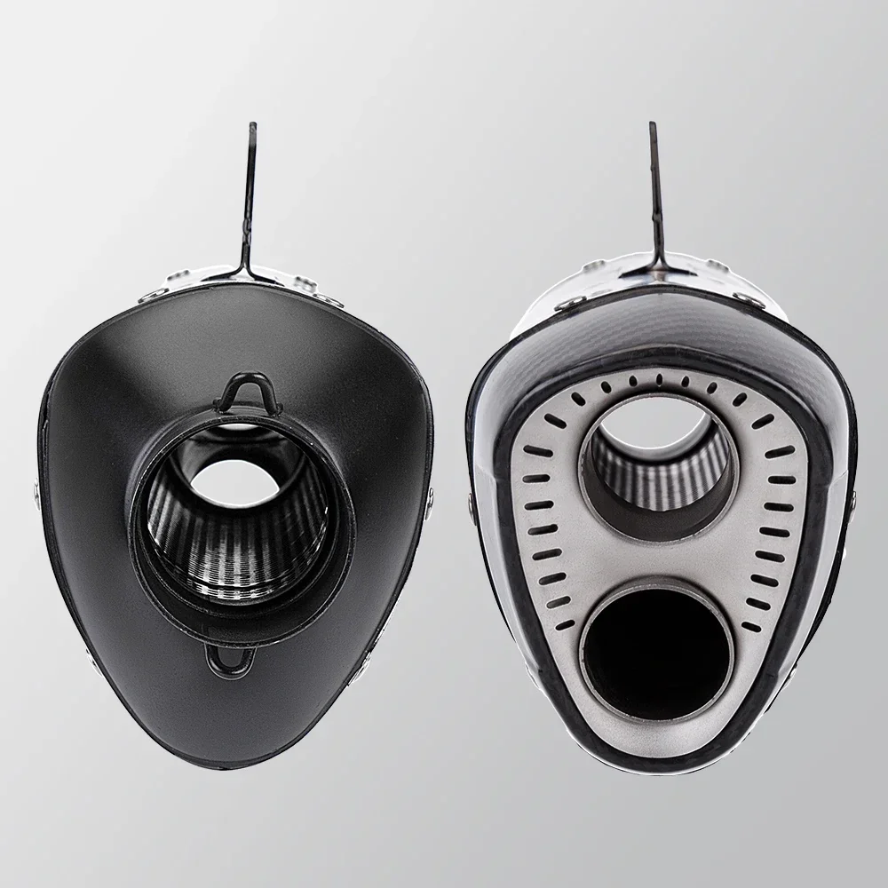 Universal Motorcycle Exhaust Escape System Double Hole Cauda Seção Ninja400 Tubo de escape modificado R1 K175