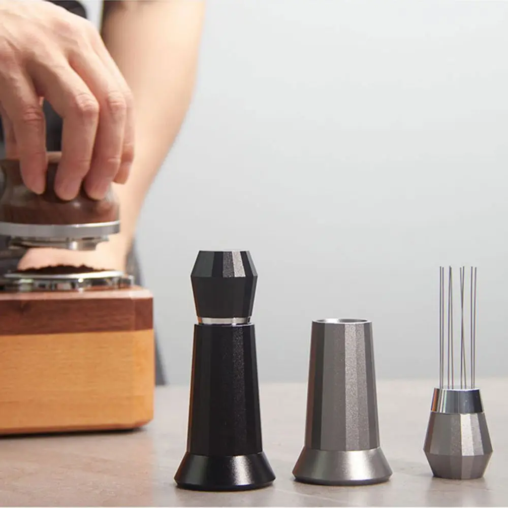 

Рукоятка и подставка для кофе из нержавеющей стали, «сделай сам» дистрибьютор, мешалка для кофе эспрессо, бариста, инструмент для перемешив...