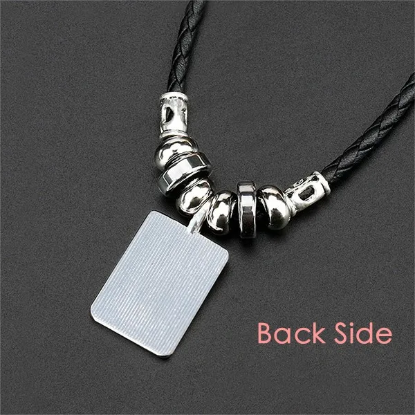 

Italy Heart Landmark National Flag Pattern Necklace Jewelry Torque Leather Rope Pendant