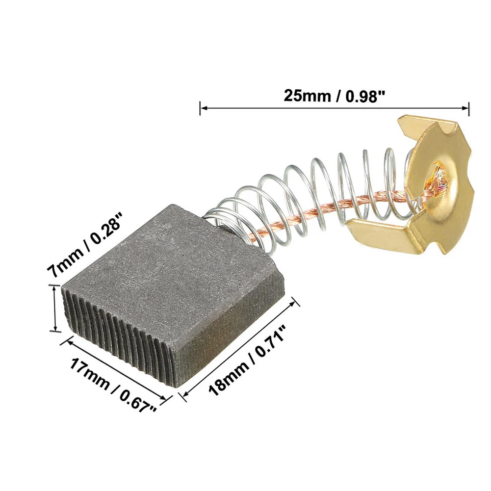 

Replacement Part Carbon Brushes Blowers 2 Pcs Carbon + Metal Motor Accessories 18mm X 17 X 7mm For Electric Motors