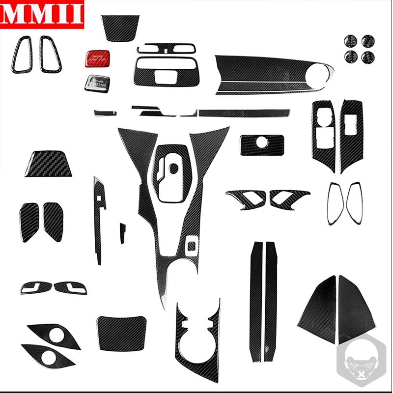 For Chevrolet Camaro 2016-2019 Carbon Fiber Sticker Front Glove Box Light Switch Steering Wheel Frame Styling Accessories
