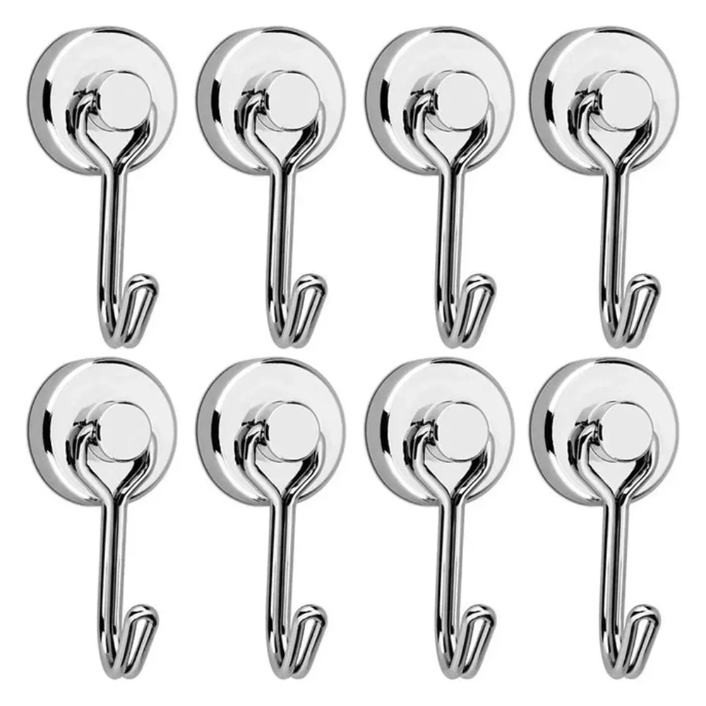 

Refrigerator Heavy Duty Home Tool Multi-purpose Magnetic Grill Hooks Strong Hook Key Holder Kitchen Magnets 4pcs Neodymium