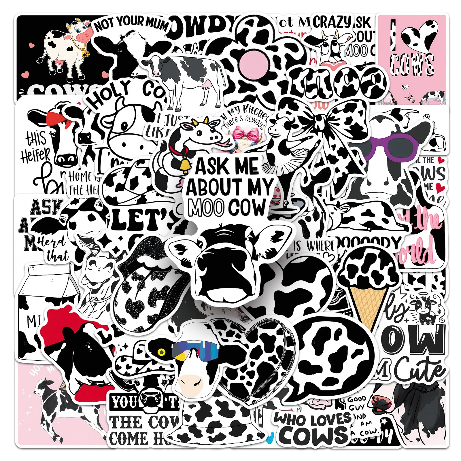 

Набор из 50 стикеров с коровами