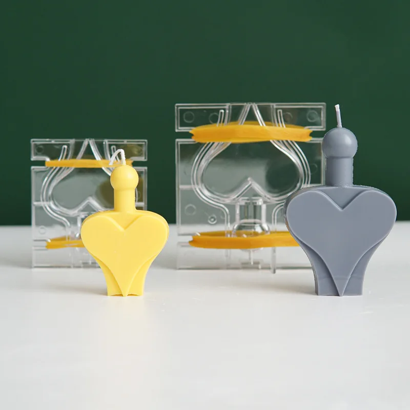 

Love Heart shape Acrylic Candle Mold for Candle Making Mould DIY Handmade Soap Making Cake Home Decorating wax melt mold gifts