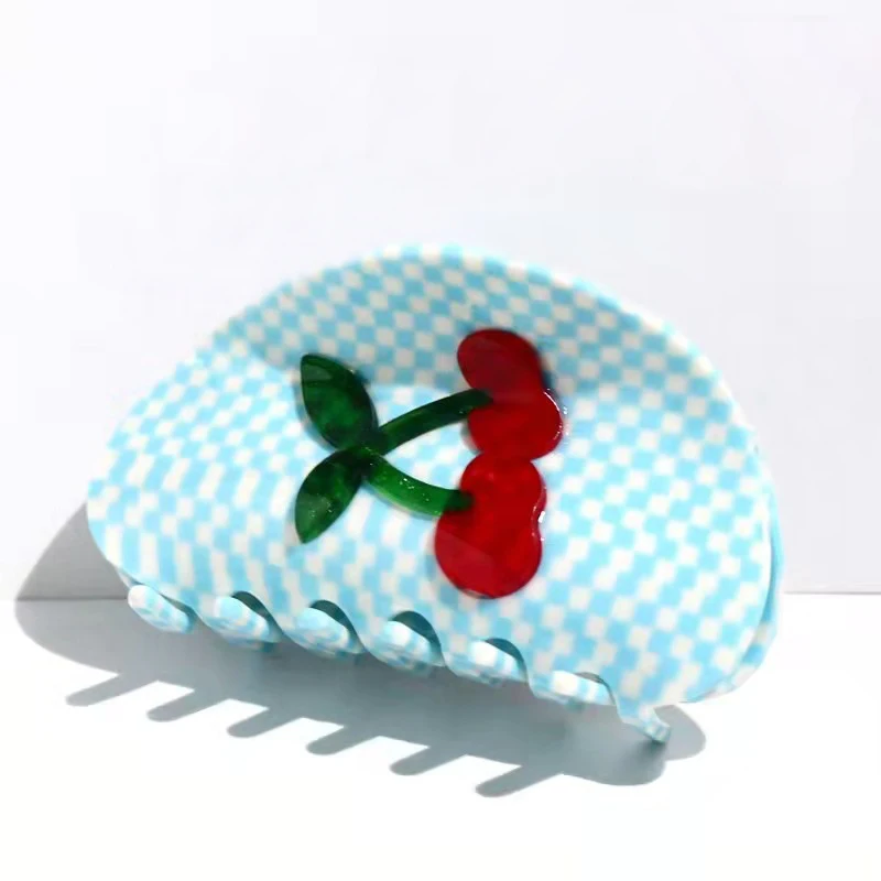 

Hot Sale Big Size Sweet Cherry Hair Claw Hair Clips Wholesale Plastic Acetate Women Hair Clip Claw