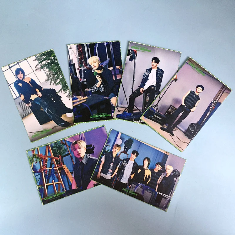 

KPOP TXT 2021 Рождественская открытка маленькая открытка ломакард случайная Поддержка карты вокруг новой корейской группы благодарю любимые ка...