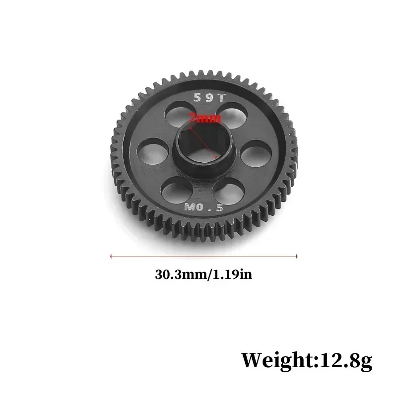 Steel Metal 0.5M 57T 59T Spur Gear Main ARA311196 for 1/18 Granite Grom RC Car Upgrade Parts Accessories