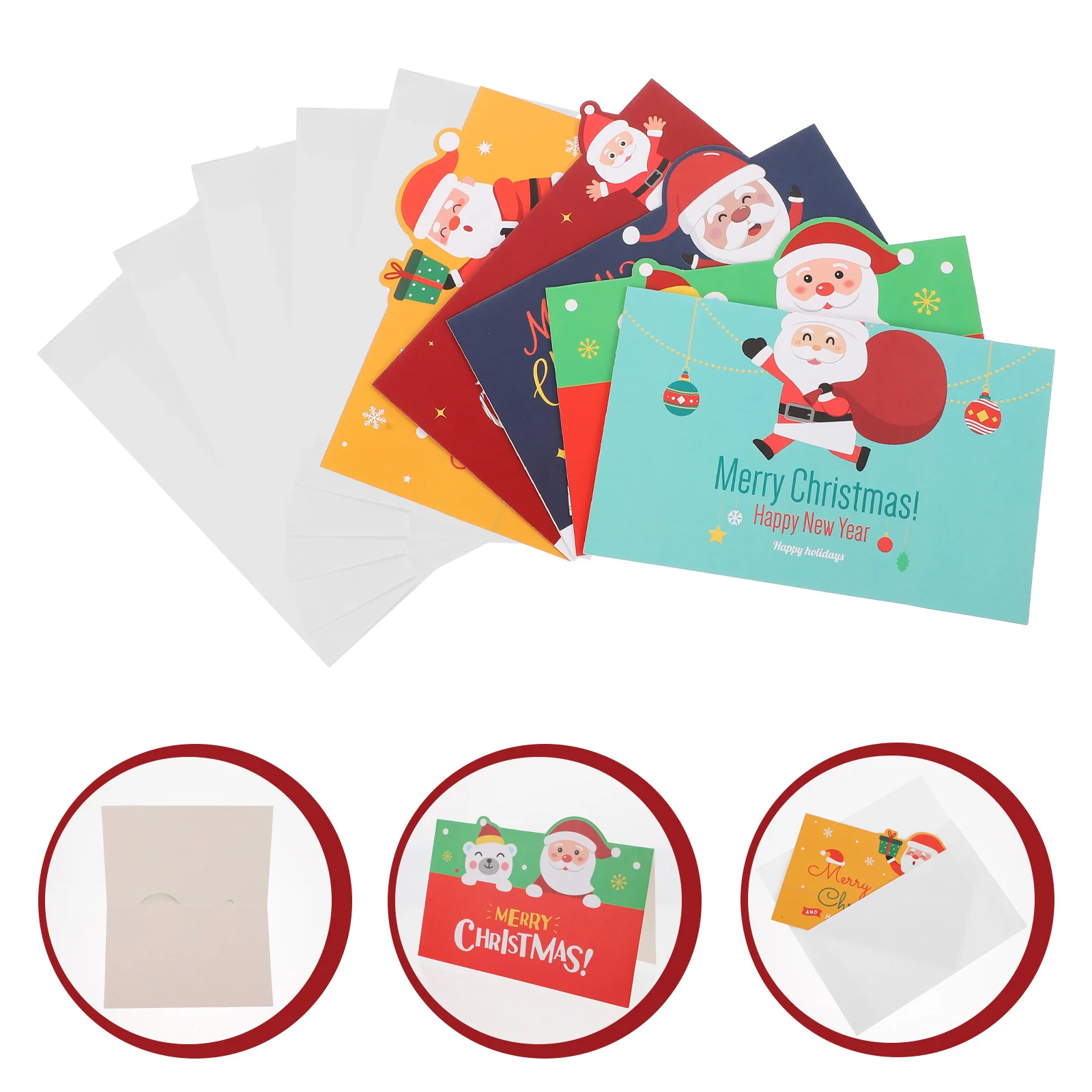 

20Pcs Beautiful Chic Paper Blessing Cards Christmas Supplies Holiday Greeting Cards