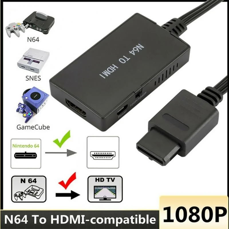 

Кабель-преобразователь HD N64 в MI-совместимый для N64/GameCube/SNES Plug And Play 1080P Nintendo видеоадаптер