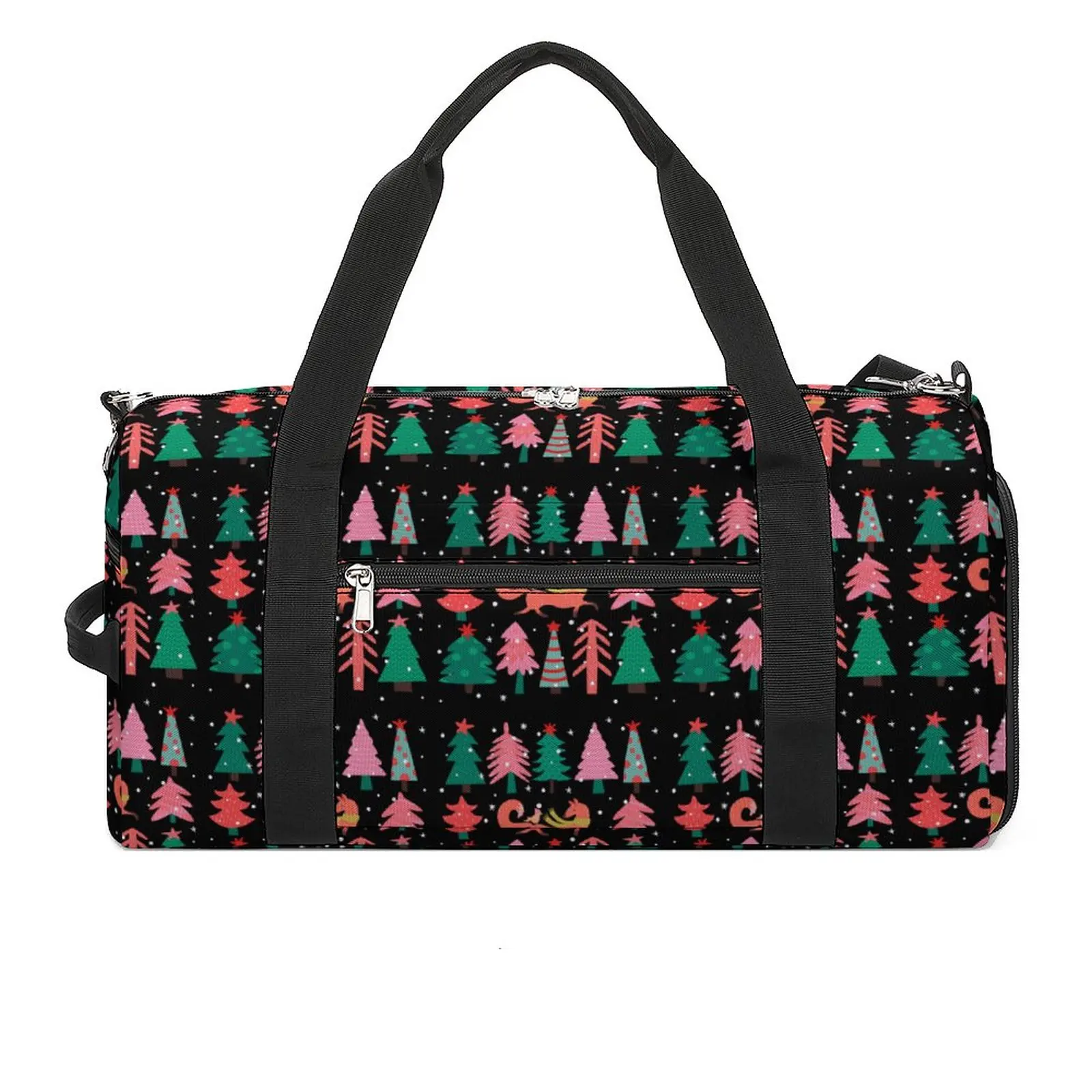 

Fox And Bird In A Christmas Tree Gym Bag Winter Wonderland Portable Sports Bags Large Travel Training Handbag Retro Fitness Bag