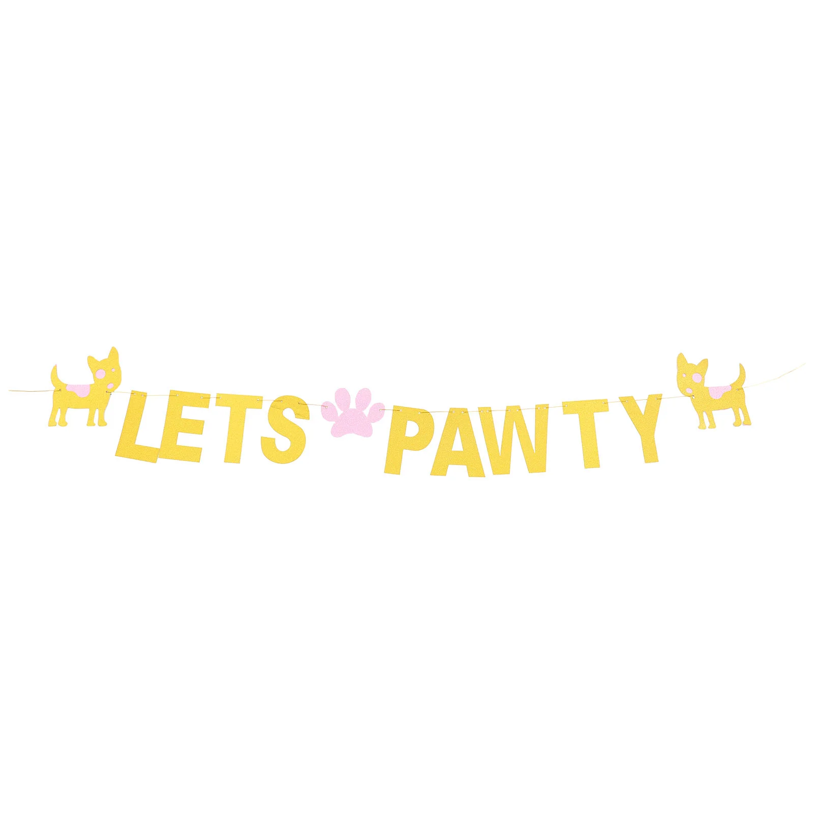 

Birthday Banner Pawty Party Dog Lets Petdecorations Let Supplies Garland Sign Decor Catglitter Happy Kitten Bunting Flag