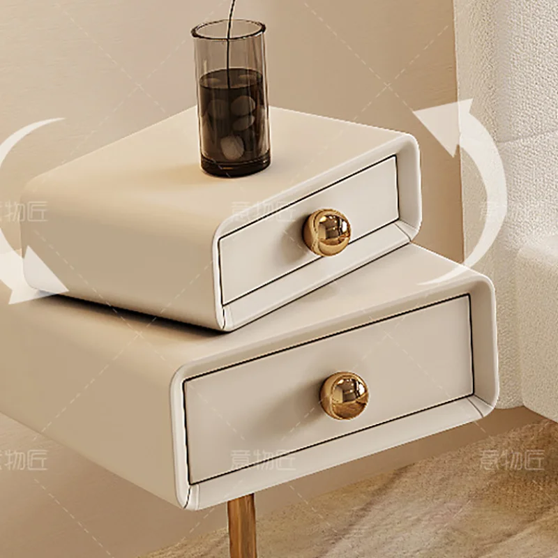 

Luxury Bedside Table Modern White Kawaii Korean Cute Storage Nordic Style Nightstands Vintage Rangement Tiroir Italian Furniture