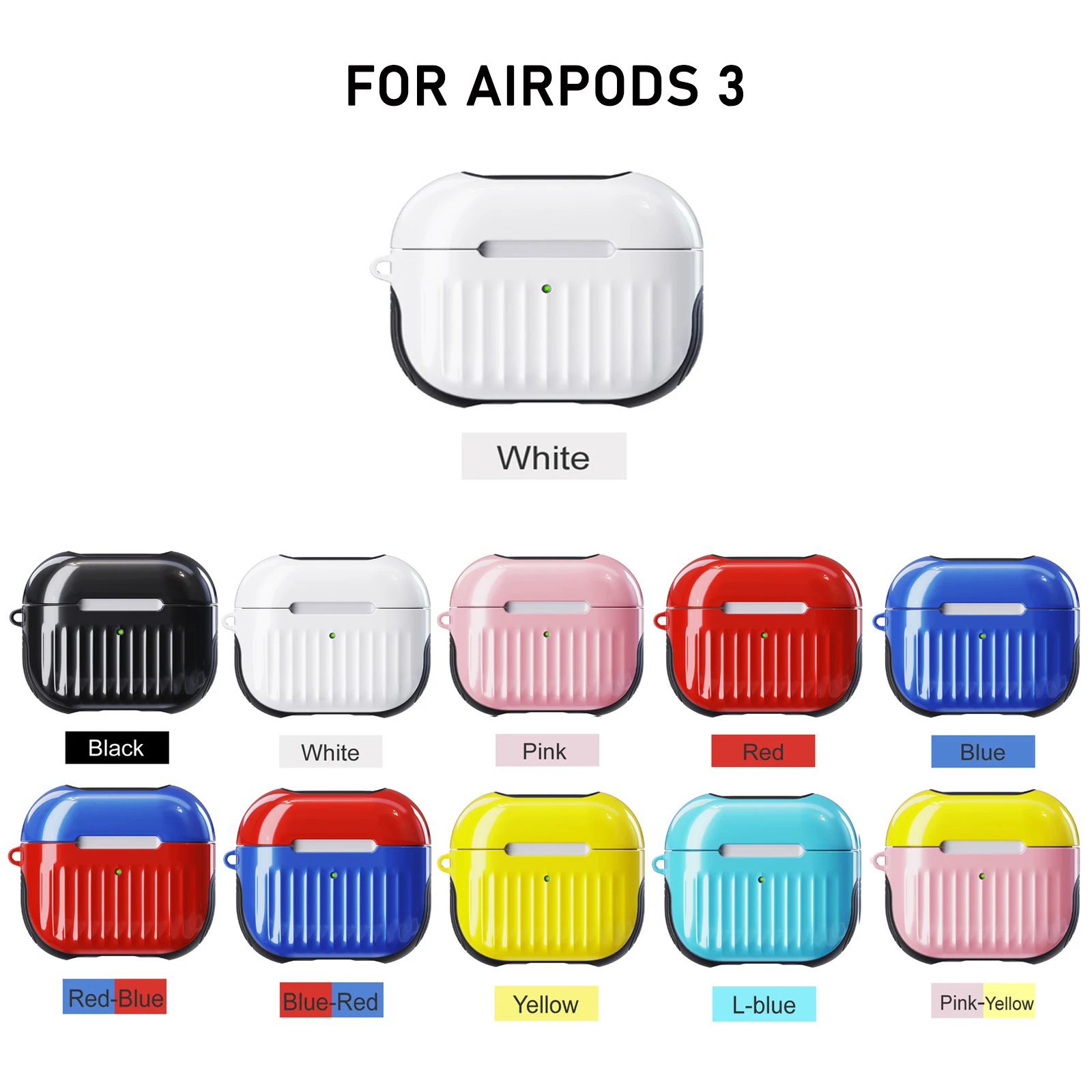 

Luxury Solid Color Suitcase Earphone Case for Airpods 3 Protective TPU for Apple Wireless Bluetooth Headset Hard Cover