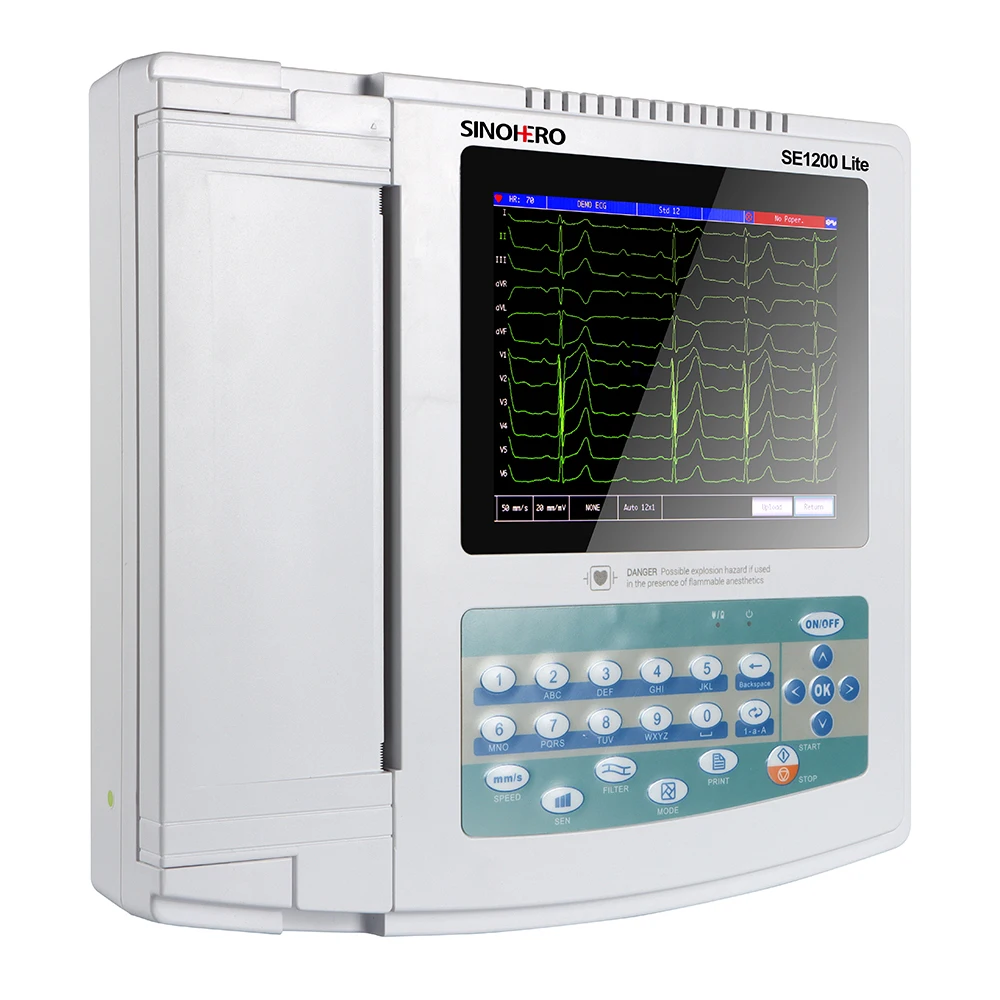 

SINOHERO SE1200Lite Touch Screen 12 Channel 12 lead ECG Machine Digital Electrocardiograph EKG Monitor with Software