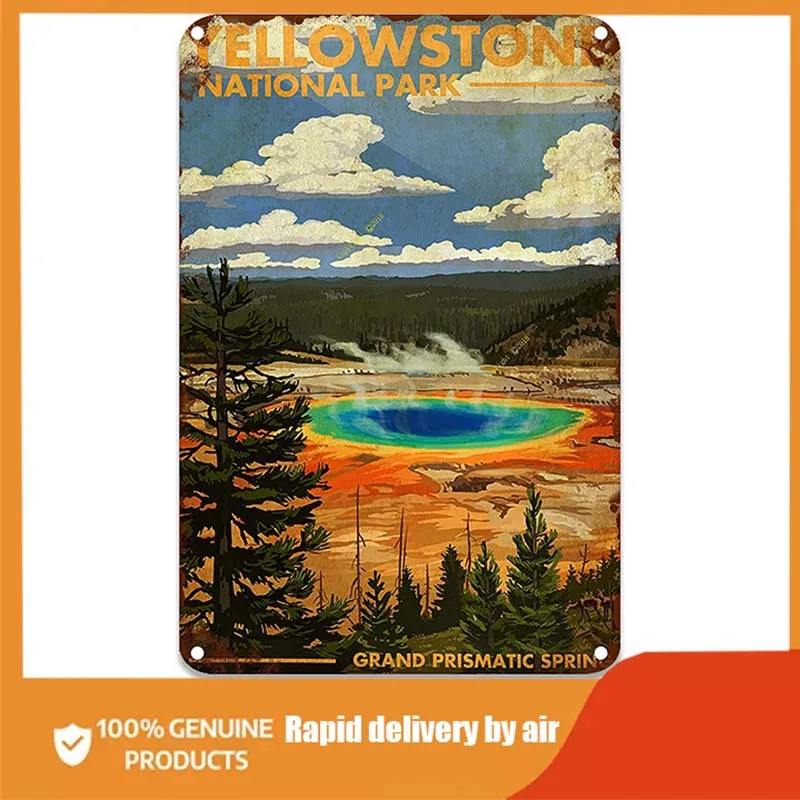 

Yellowstone National Park Tin Signs Metal Wall Panel for Coffee & Bar Custom Living Room Office home decoration wall room decor