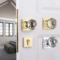 Top Luxury Crystal Knobs Door Lock Set Entrance Privacy Door Lock Silent Double Door Locks for Living Room Bedroom Bathroom