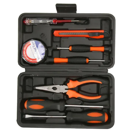 Набор инструментов для домашнего ремонта, комплект из 9 предметов, многофункциональная отвертка, ножи, молоток, плоскогубцы, прибор для проверки ленты
