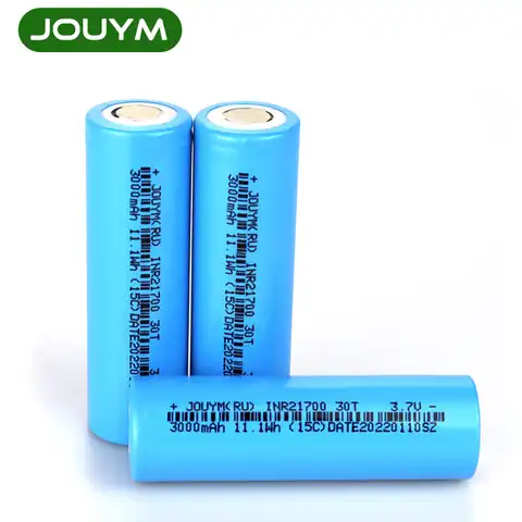 Аккумулятор JOUYM 21700, перезаряжаемые элементы с высоким потоком энергии 35 А, 3,7 в, 3000 мАч, литий-ионные батареи с высоким разрядом для электроин...