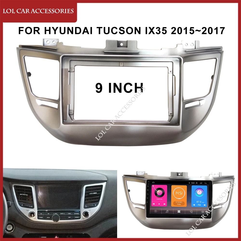 

9 дюймов для HYUNDAI Tucson IX35 2015 ~ 2017 радио автомобиль Android MP5 проигрыватель Корпус рамка 2 Din головное устройство Fascia покрытие для стереосистемы Trim ...