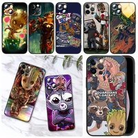 cute superhero groot marvel phone case for iphone 11 12 13 mini 13 14 pro max 11 pro xs max x xr plus 7 8 silicone cover