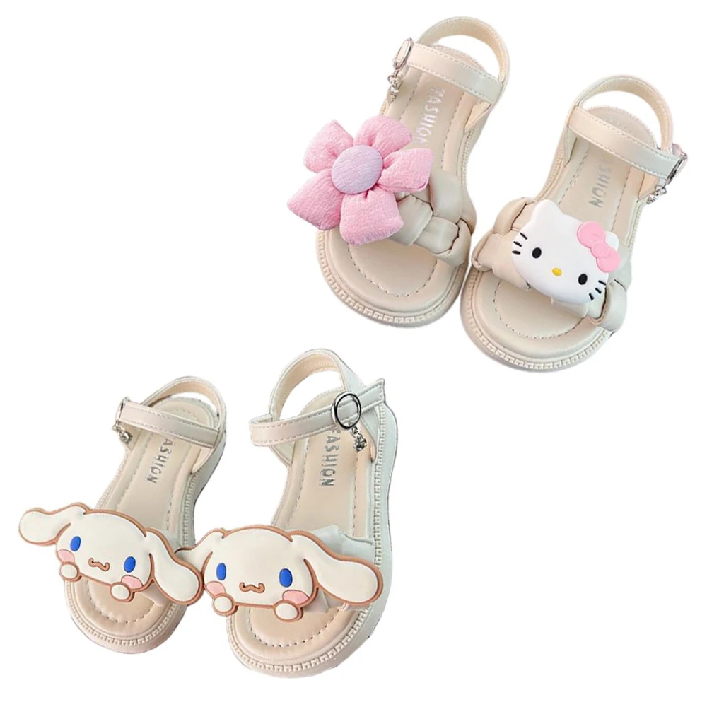 

Sanrios Anime Kawaii Cinnamoroll Hellokittys Girls Sandals Summer Children Exposed Toe Breathable Princess Shoes Birthday Gift
