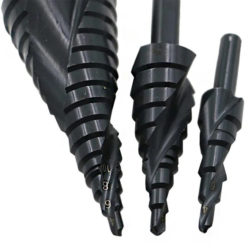 

Bit Shank Triangle Hole Metal Speed Spiral Metal Set Step Steel Drill Cone For Cobalt High Nitrogen Drills