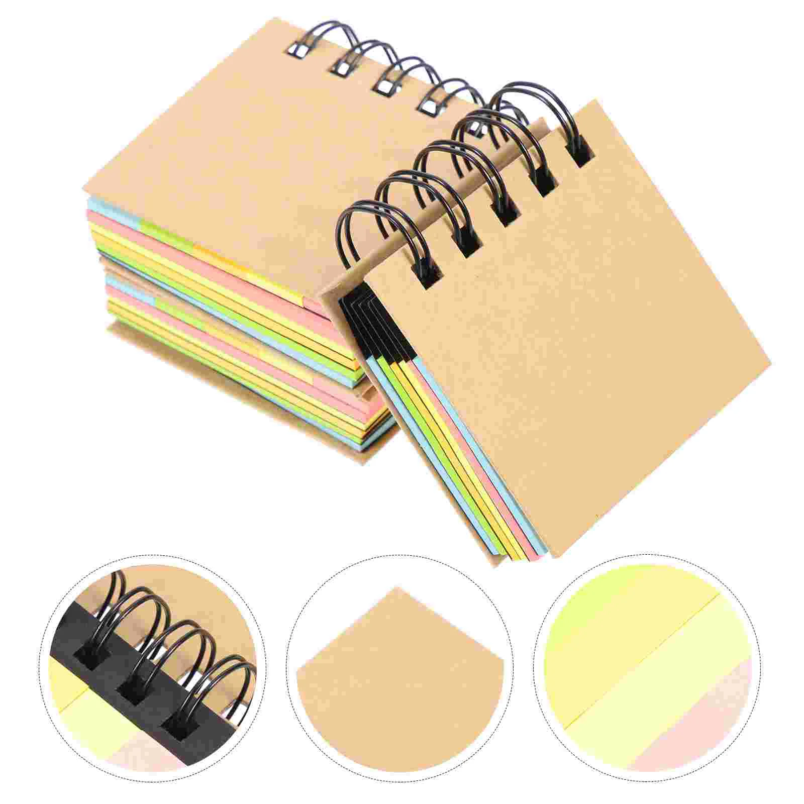

3 Pcs Daily Use Writing Pad Colored Labels Board Household Coil Notepad Kraft Paper Student Mini