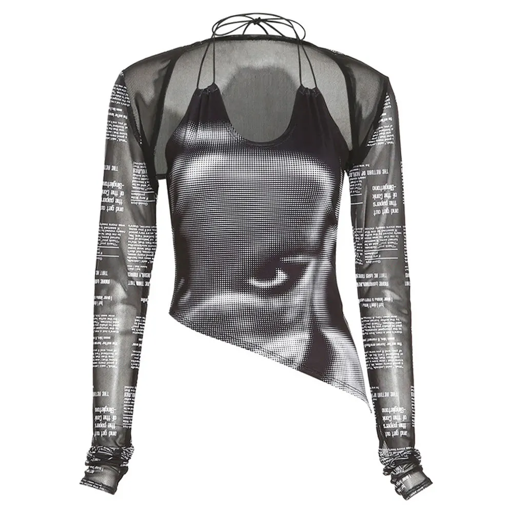 

Женская футболка из двух предметов с длинным рукавом