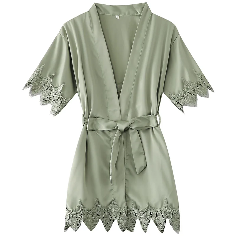 YUXINBRIDAL 2020 New Kid Matt Satin Lace Robe Wedding Flower Girl Robes Bridesmaid Robes Bathrobe Children Robe Sleepwear