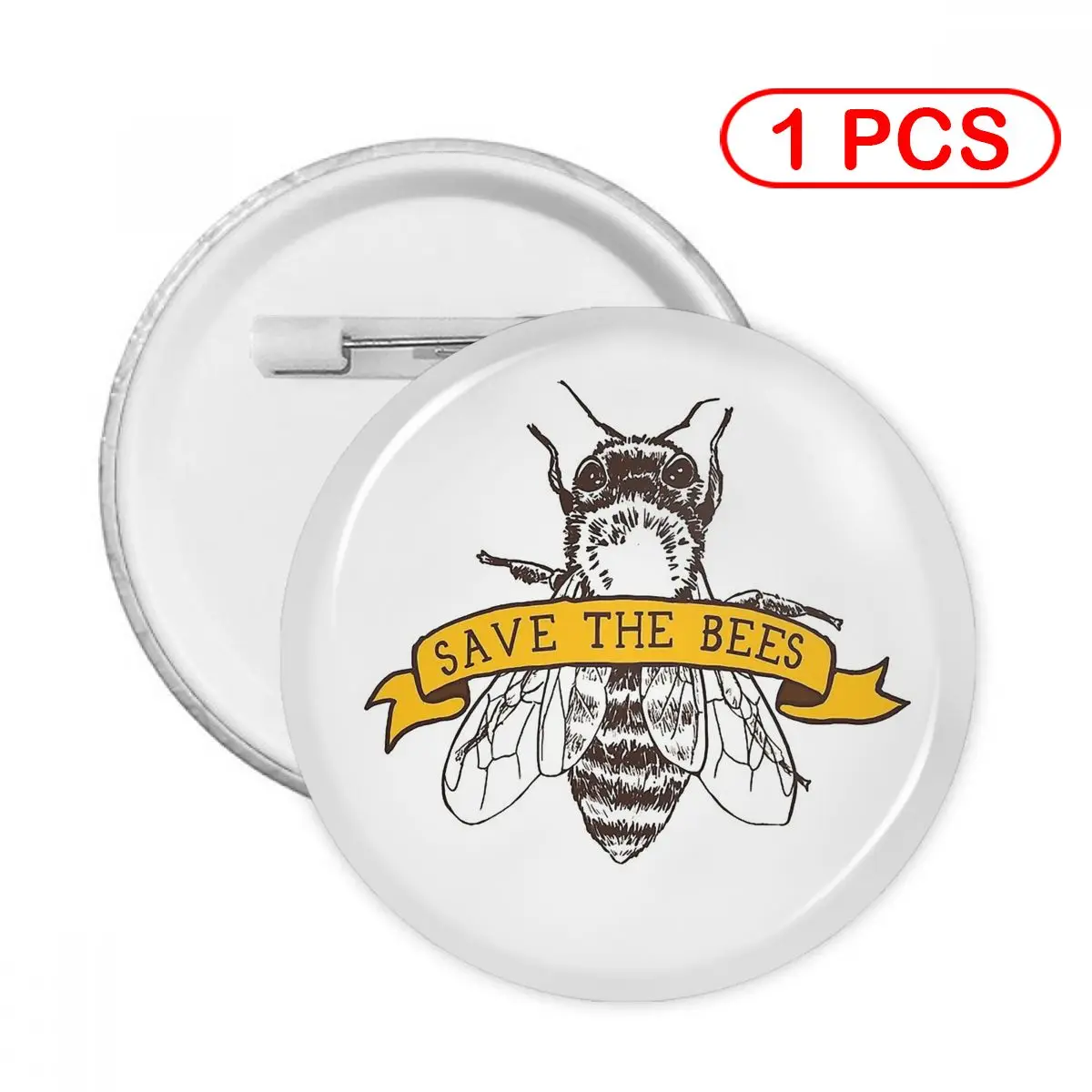 

1 Save The Bees! Pin Pins Creative Brooch Jewelry Decor Metal Pin Badge Girl Child Broche Button Clothes Gift
