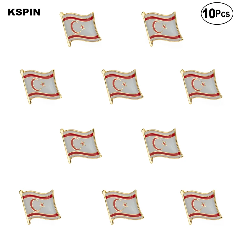 

Northern Cyprus Flag Lapel Pin Flag badge Brooch Pins Badges 10Pcs a Lot