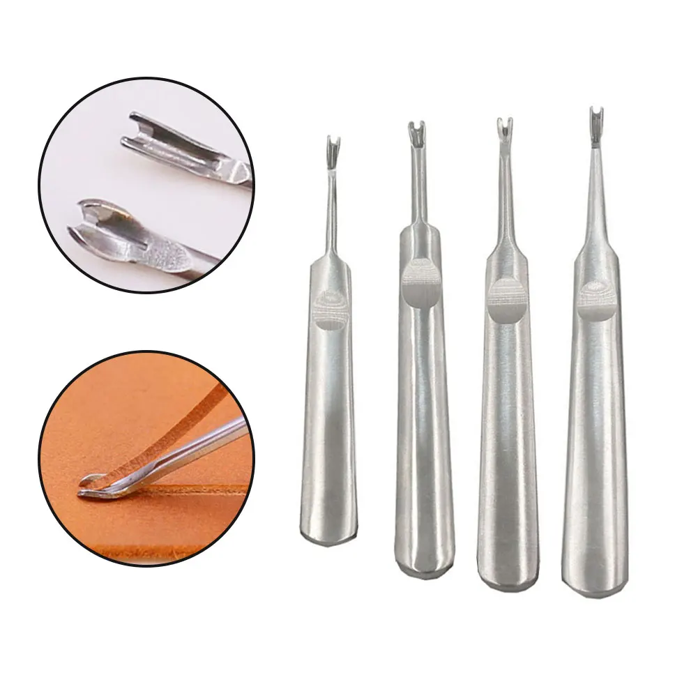 

1pc Leather Edge Beveler U/V Shaped Leather Stitching Knife Skiving Tool Groover Hole Puncher Edge Beveler Hand Craft Tool
