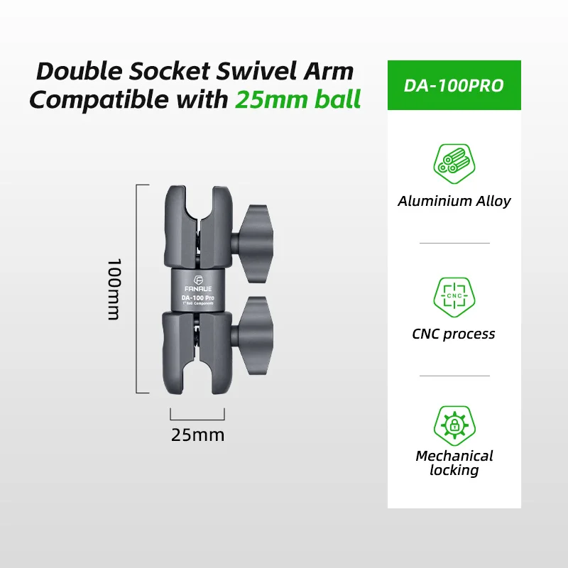 

Держатель Для Телефона FANAUE Для Мотоцикла С Шаровой Головкой, Двойной Вращающийся Вал, 10 См, Поддержка Шаровой Головки 25 Мм