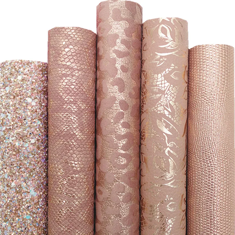 Розовое золото крупная блестящая кожа подходящая с цветами леопард змея ящерица