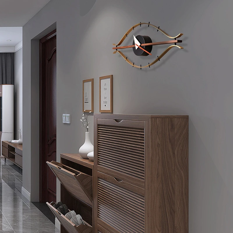 Большие настенные часы в стиле ретро скандинавские зеркальные роскошные из меди