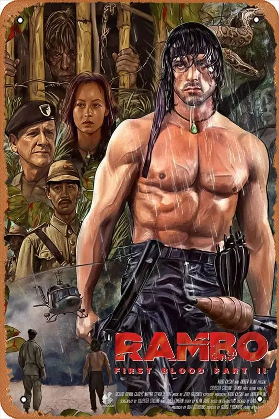 Ysirseu Rambo: первая часть II фильма крови Винтажная Версия Постер фильмов искусство