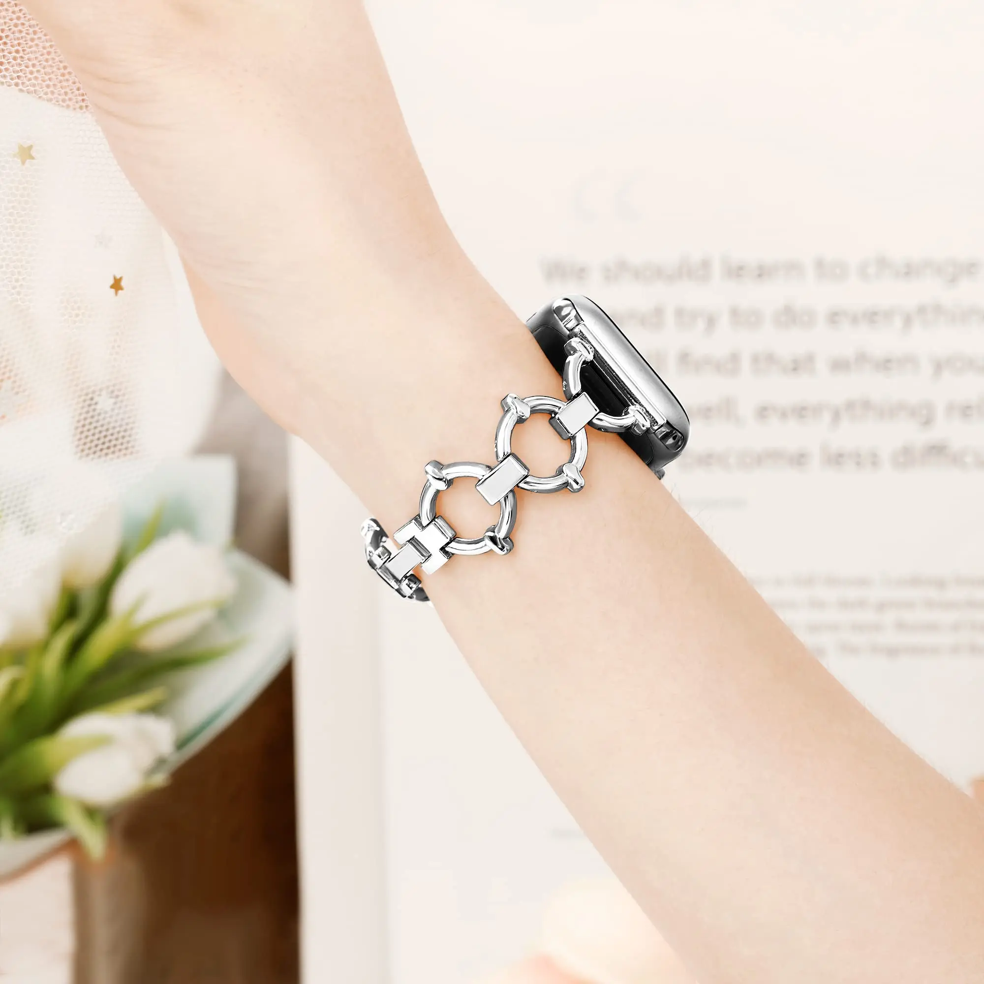 Women Strap For Apple Watch Band 8 7 6 5 se 4 Luxury Stainless Steel Bracelet iWatch series Ultra 49mm 45mm 42mm 44mm 41mm Belt