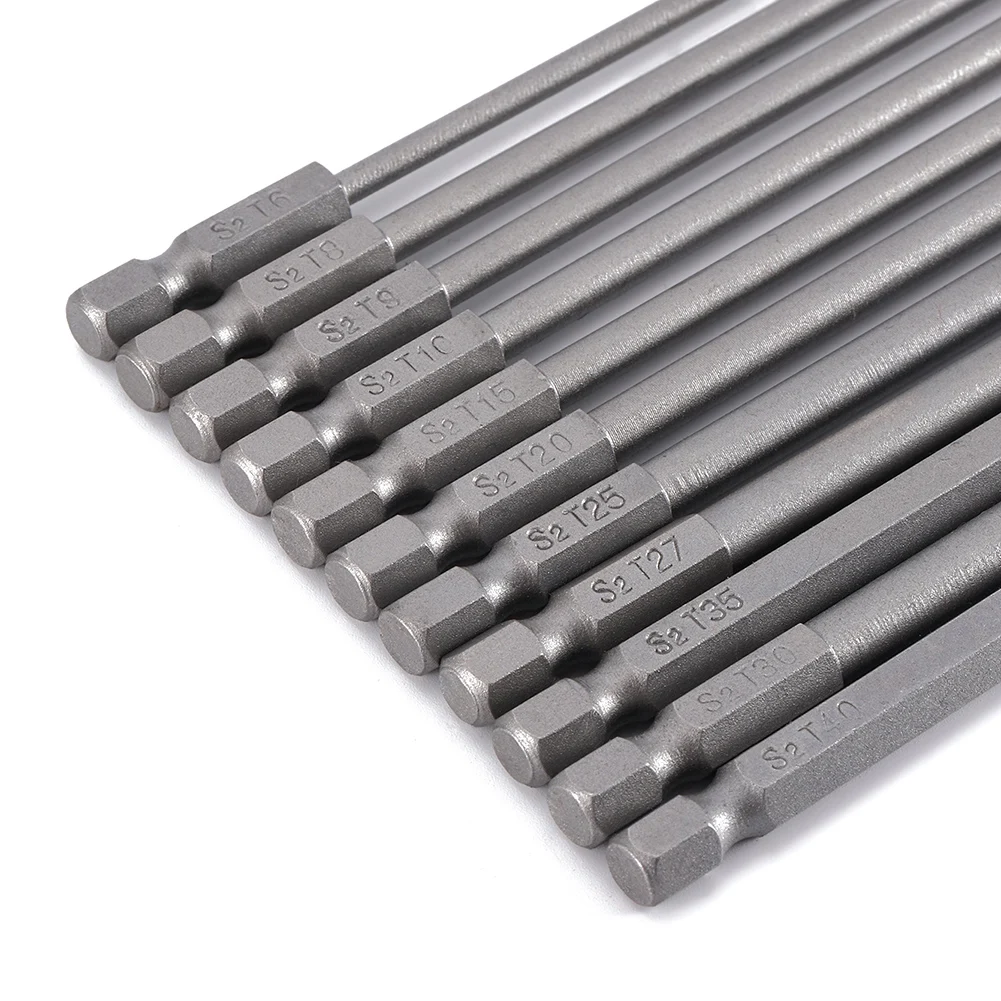 11 шт. 150 мм набор отверток портативный T6-T40 S2 стальных шестигранный шатун Torx ручные