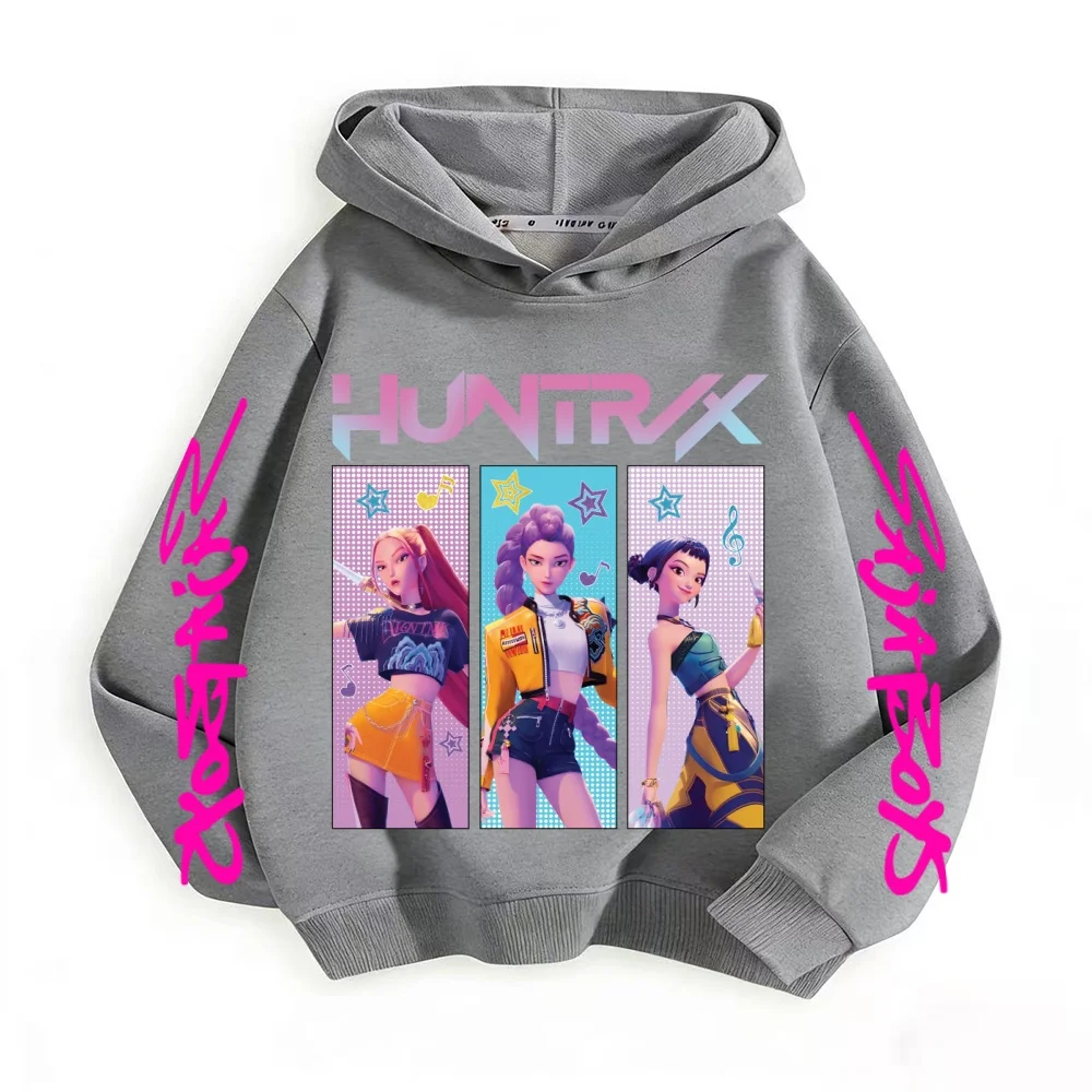 KPop Demon Hunter Rumi Derpy Толстовка с героями мультфильмов для мальчиков и девочек, теплая и плотная, модная повседневная фиолетовая толстовка с принтом (art.: 3920d3da4911f) - 3920d3da4911f