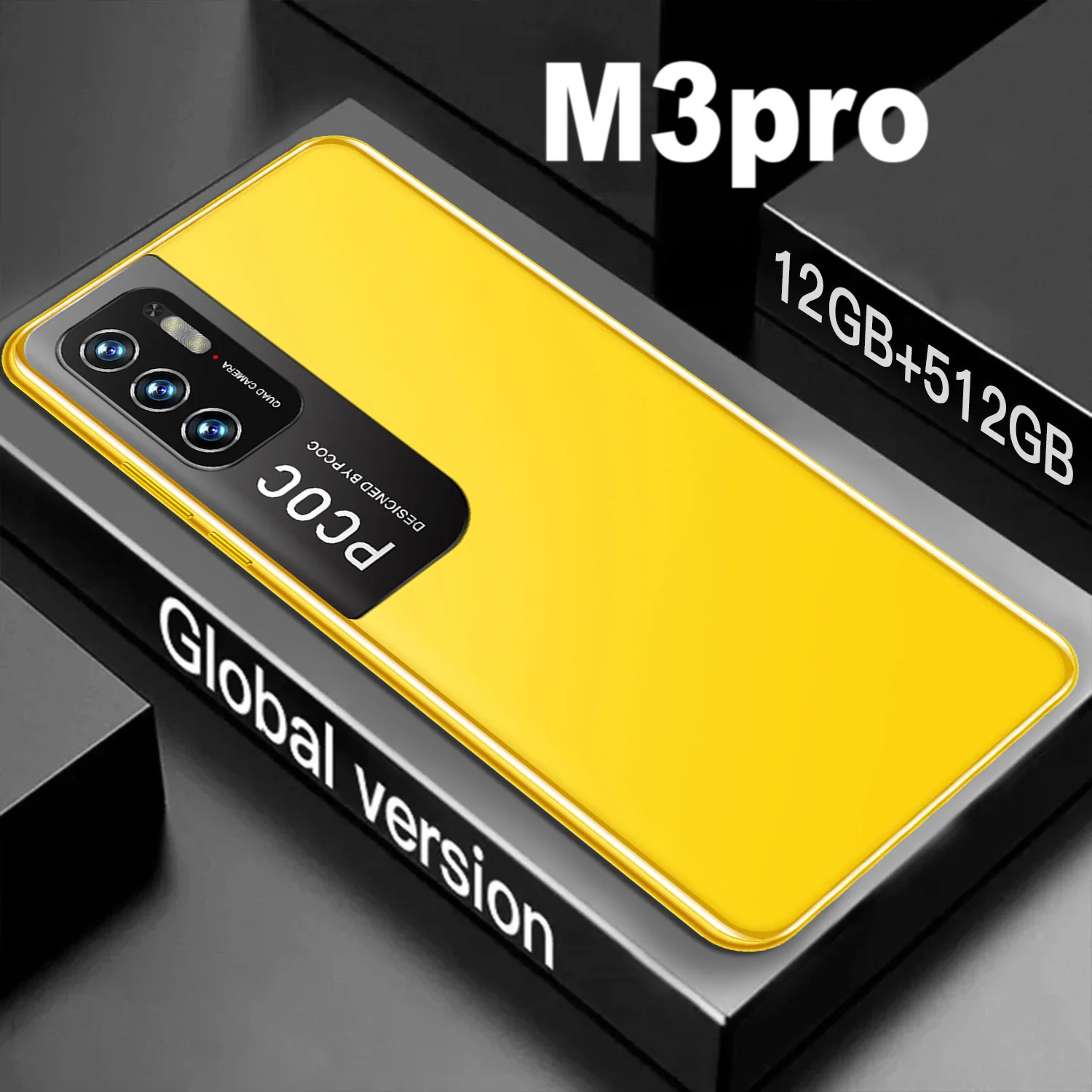 

Global Latest M3 Pro 6.72 Inch HD Smartphone 12GB+512GB Best Celular Android 10 Mobile Phones 4G/5G 6800mAh Dual Card Cellphone