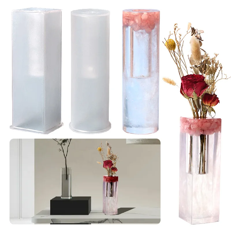 

DIY Dry Flowers Vase Epoxy Resin Mold Simple Living Room Ornament Silicone Mold Jewelry Storage Mold